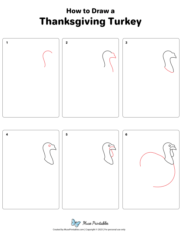 How to Draw a Thanksgiving Turkey - Printable Tutorial