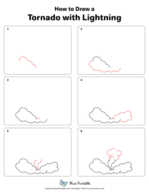 How to Draw a Tornado With Lightning