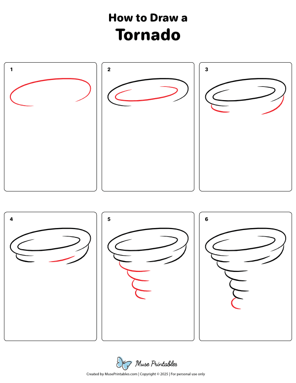 How to Draw a Tornado - Printable Tutorial
