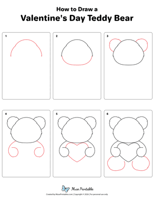 How to Draw a Valentine's Day Teddy Bear