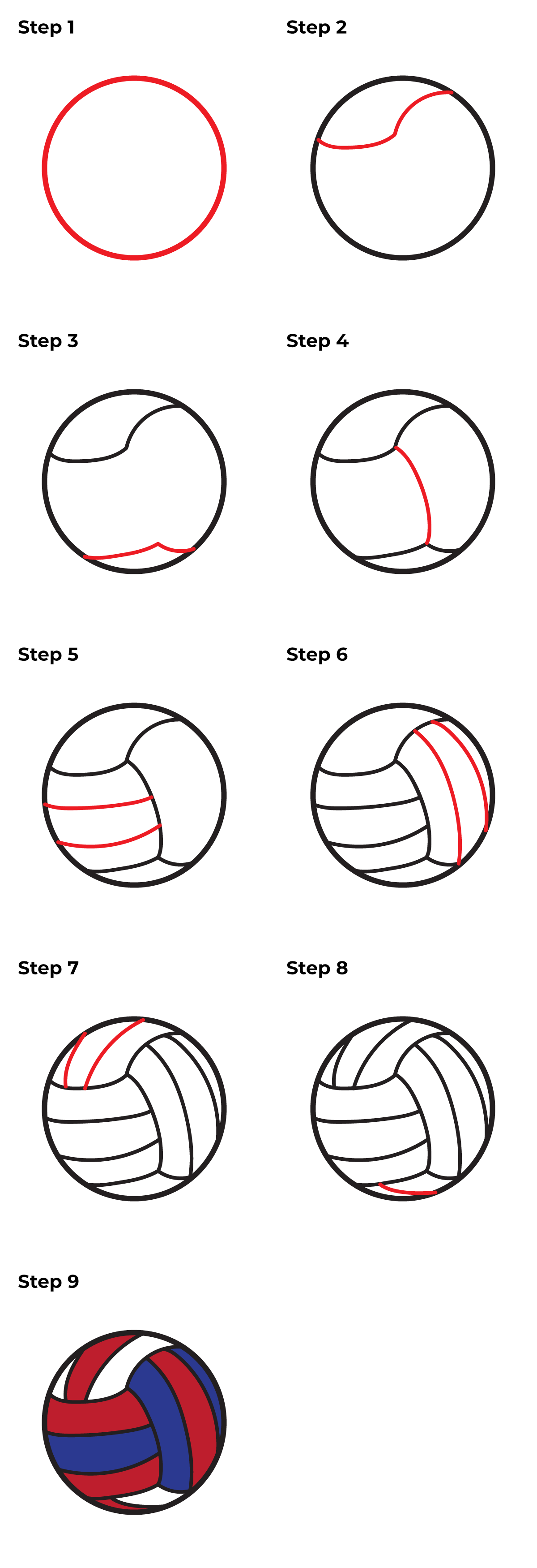 How to Draw a Volleyball