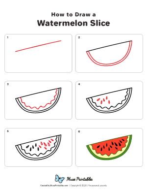 How to Draw a Watermelon Slice