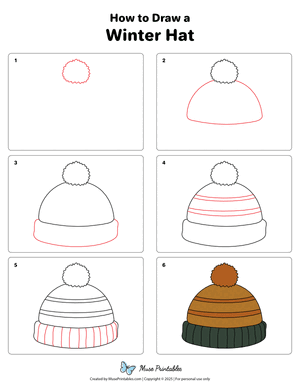 How to Draw a Winter Hat