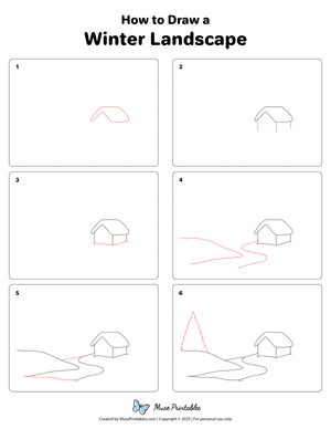 Winter Landscape Drawing Tutorial