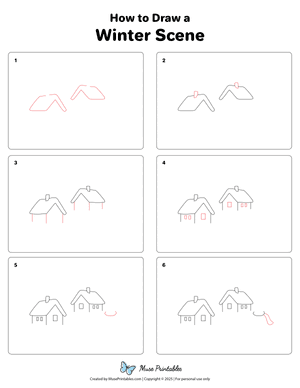 Winter Scene Drawing Tutorial