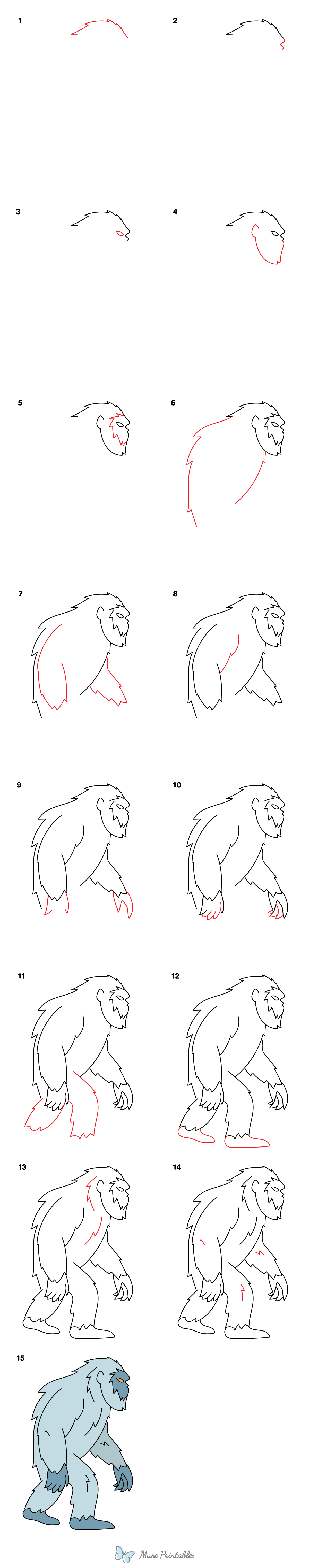 How to Draw a Yeti - Printable Tutorial