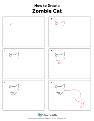 How to Draw a Zombie Cat