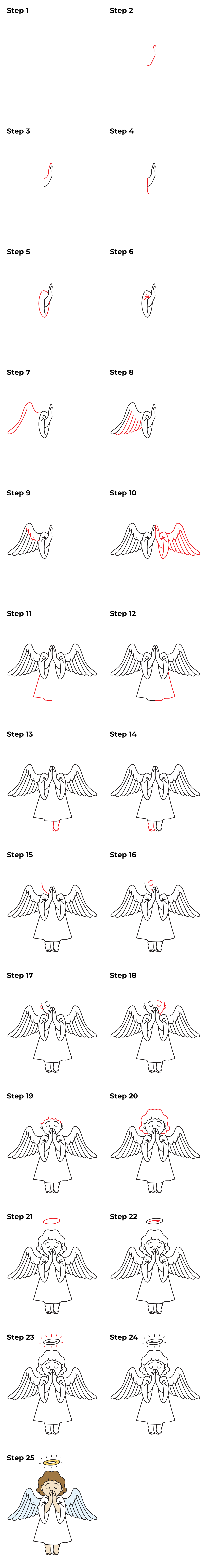 How to Draw an Angel - Printable Tutorial
