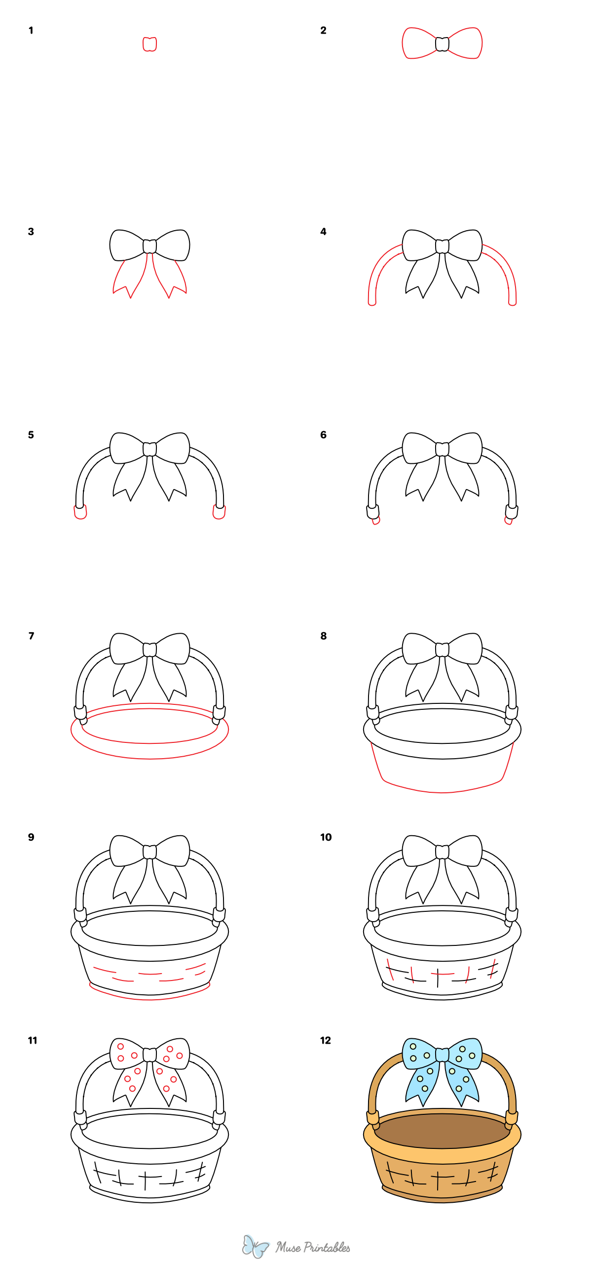 How to Draw an Easter Basket - Printable Tutorial