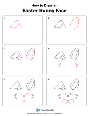 Easter Bunny Face Drawing Tutorial