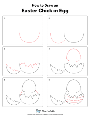 How to Draw an Easter Chick in Egg