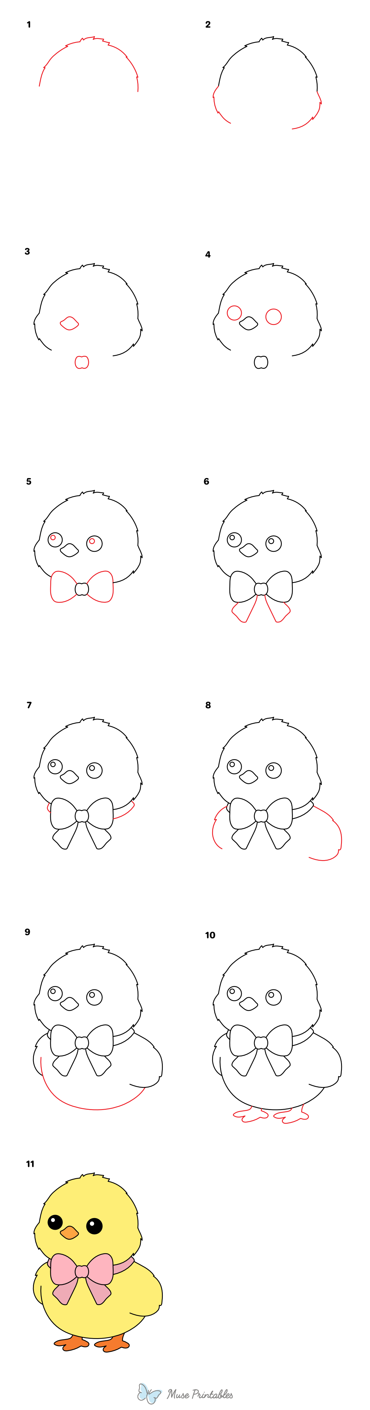 How to Draw an Easter Chick - Printable Tutorial