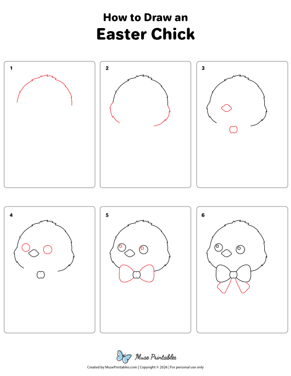 How to Draw an Easter Chick - Printable Tutorial