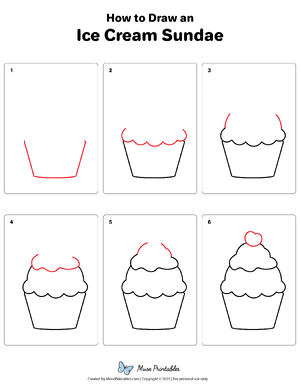How to Draw an Ice Cream Sundae