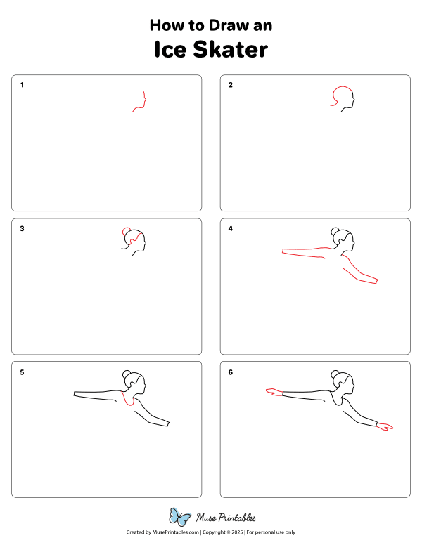 How to Draw an Ice Skater - Printable Tutorial