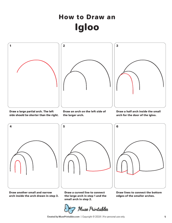 How to Draw an Igloo - Printable Tutorial