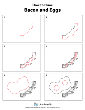 How to Draw  Bacon and Eggs