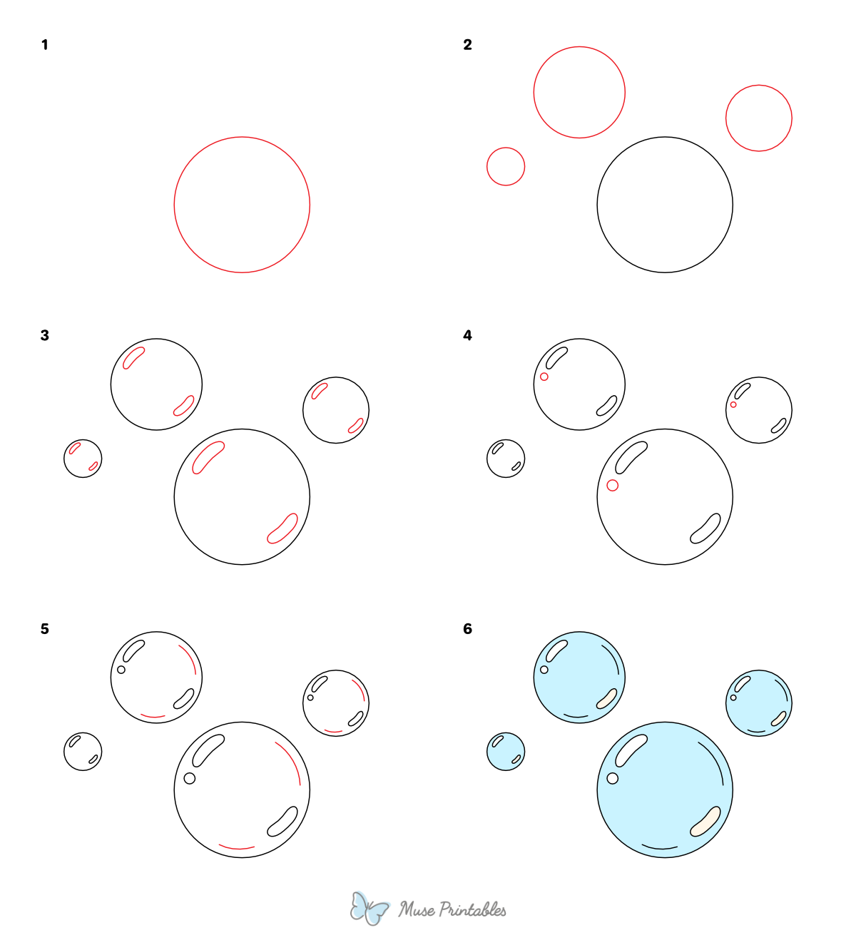 How to Draw  Bubbles - Printable Tutorial