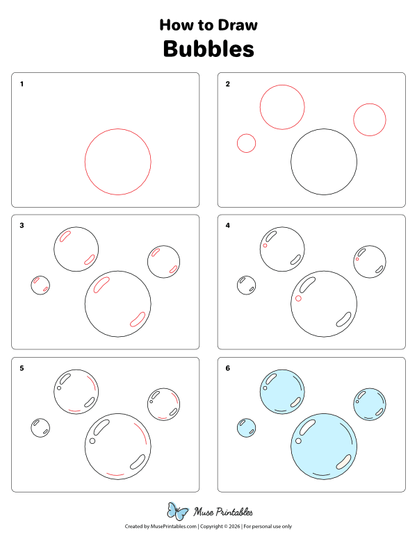 How to Draw  Bubbles - Printable Tutorial