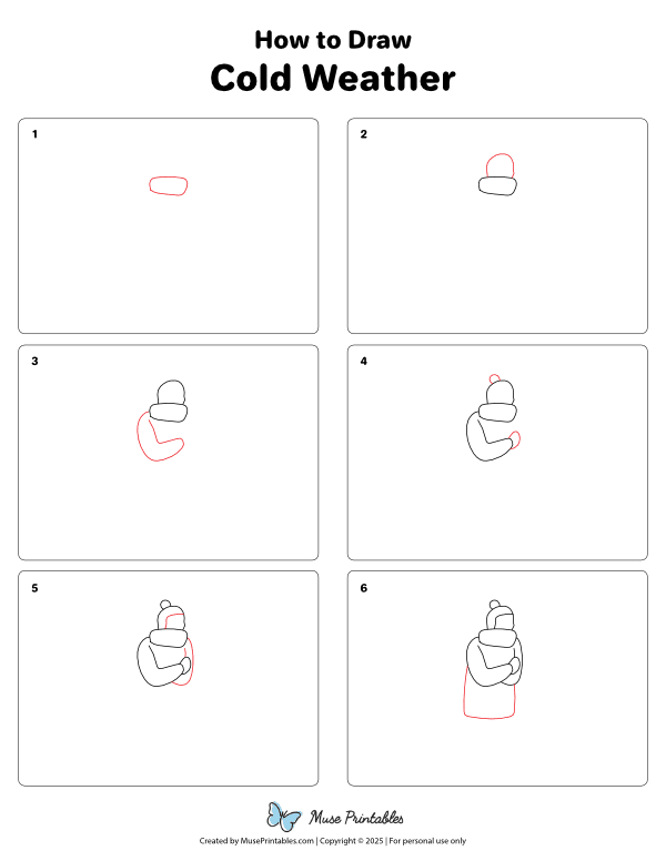 How to Draw  Cold Weather - Printable Tutorial