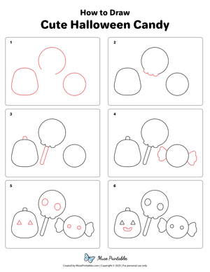 Cute Halloween Candy Drawing Tutorial