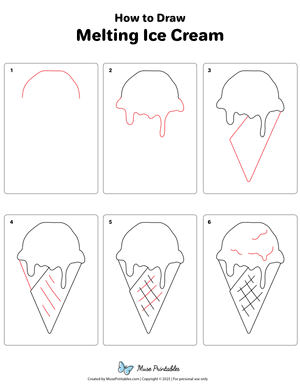 How to Draw  Melting Ice Cream