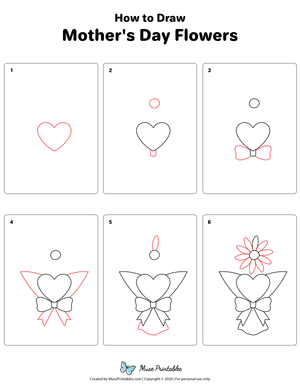 Mother's Day Flowers Drawing Tutorial