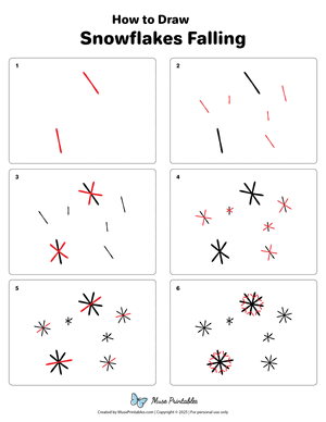 How to Draw  Snowflakes Falling