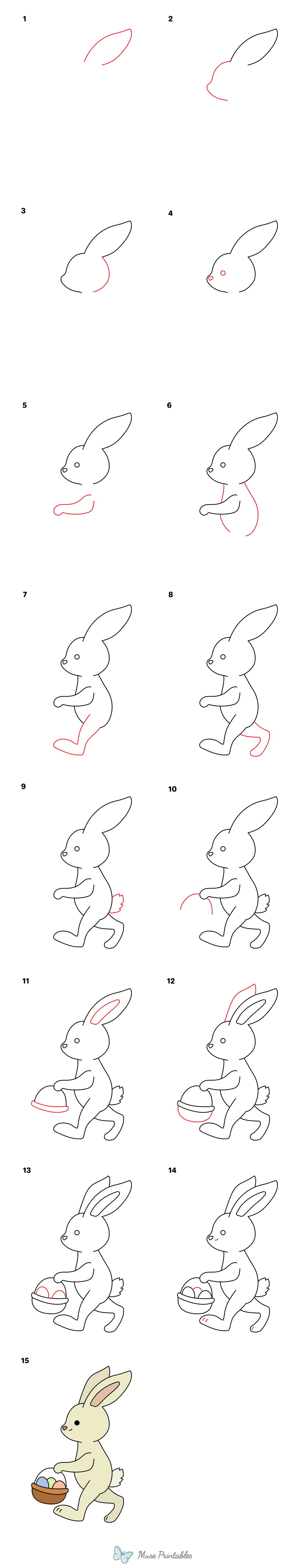 How to Draw the Easter Bunny - Printable Tutorial