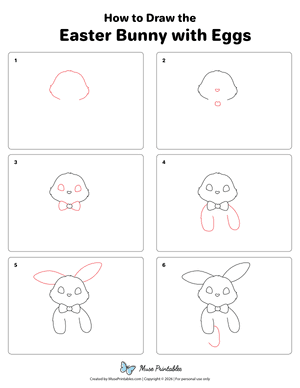 How to Draw the Easter Bunny With Eggs