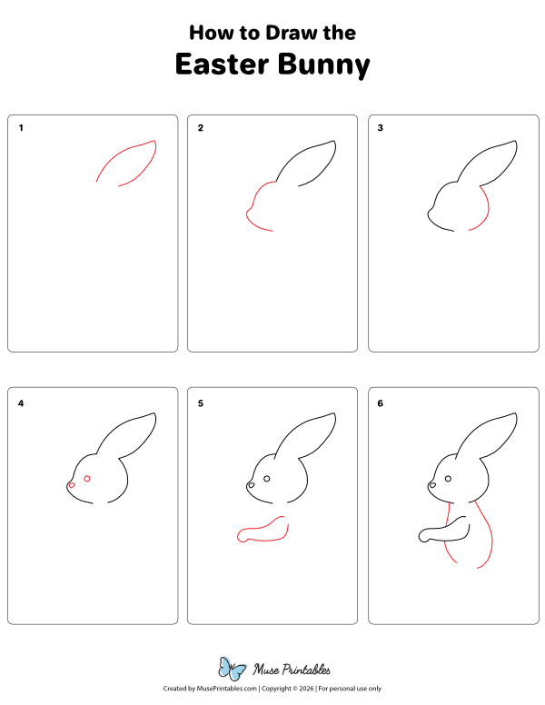 How to Draw the Easter Bunny - Printable Tutorial