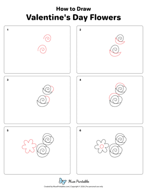 Valentine's Day Flowers Drawing Tutorial