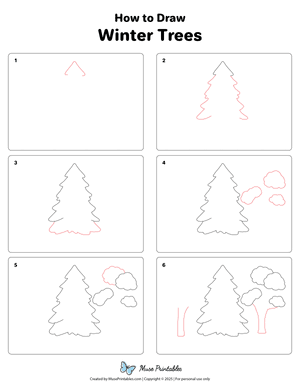 Winter Trees Drawing Tutorial