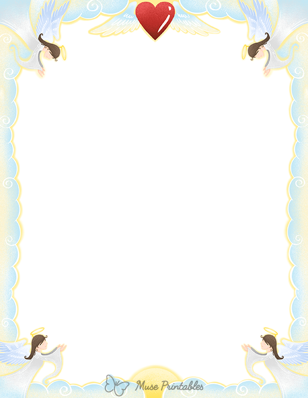 Printable Angel Page Border