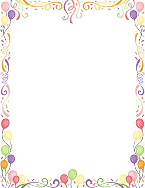 Balloons and Streamers Border