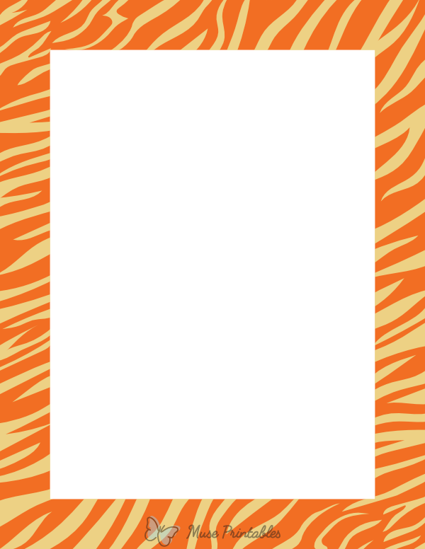 Beige And Orange Zebra Print Border