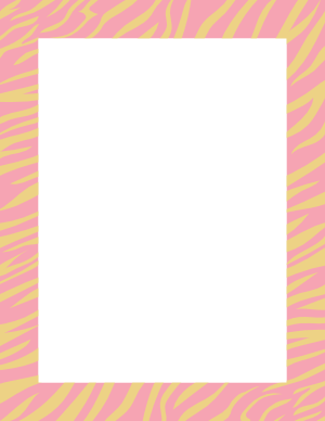 Beige And Pink Zebra Print Border