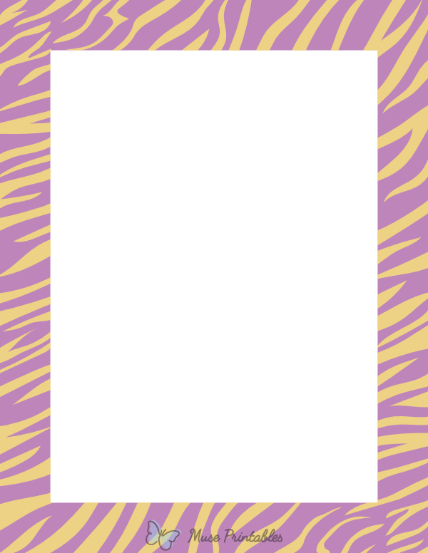 Beige And Purple Zebra Print Border