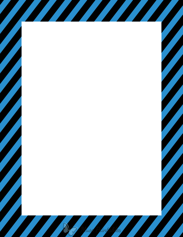 Black And Blue Diagonal Striped Border