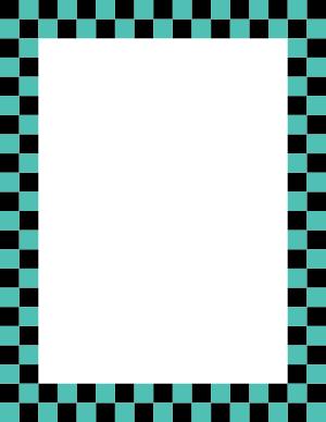 Black and Blue Green Checkered Border