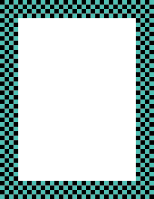 Black and Blue-Green Mini Checkered Border