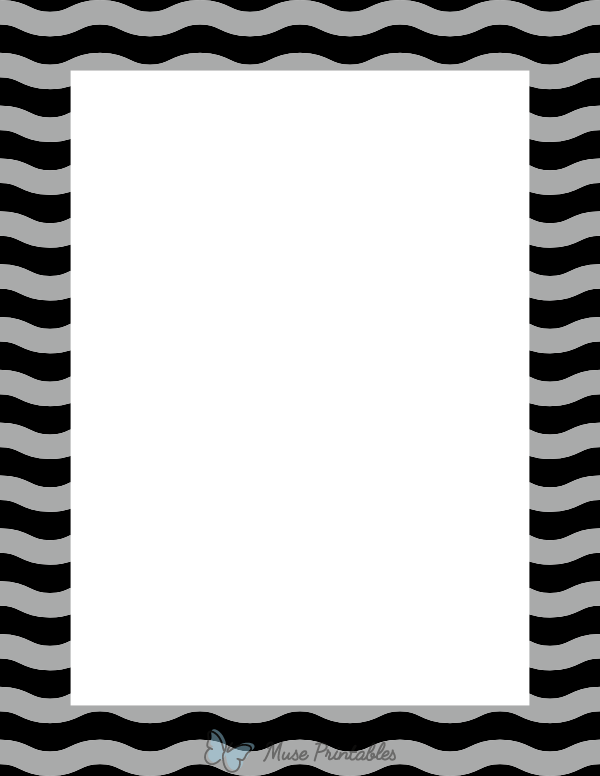 Black and Gray Wavy Stripe Border