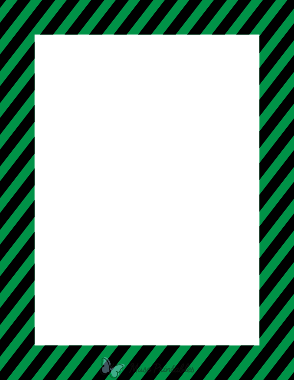 Black And Green Diagonal Striped Border