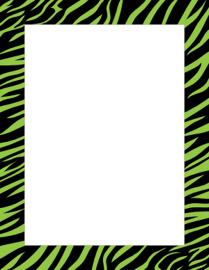 Black And Green Zebra Print Border