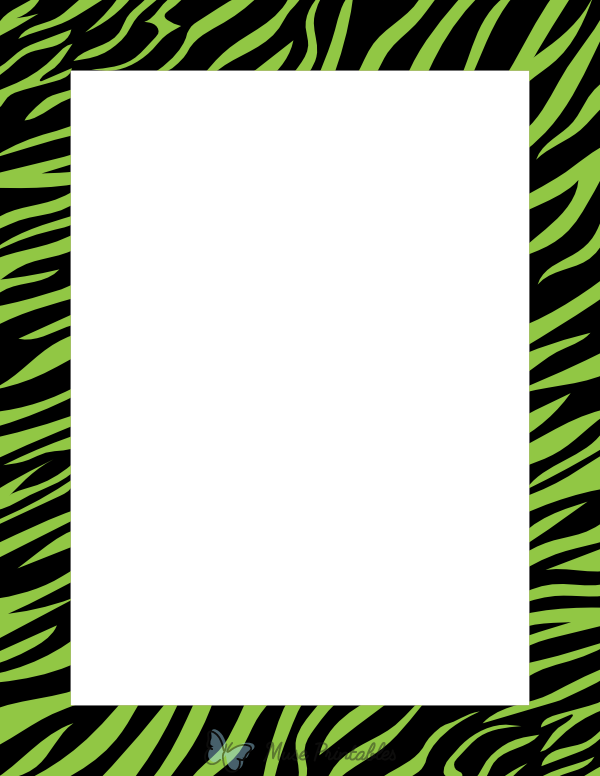Black And Green Zebra Print Border
