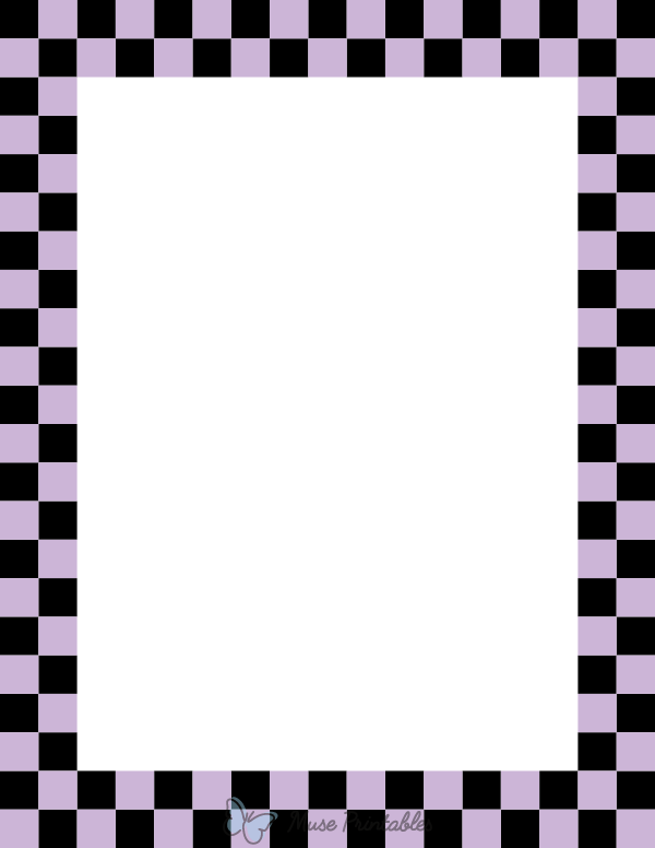 Black and Lavender Checkered Border