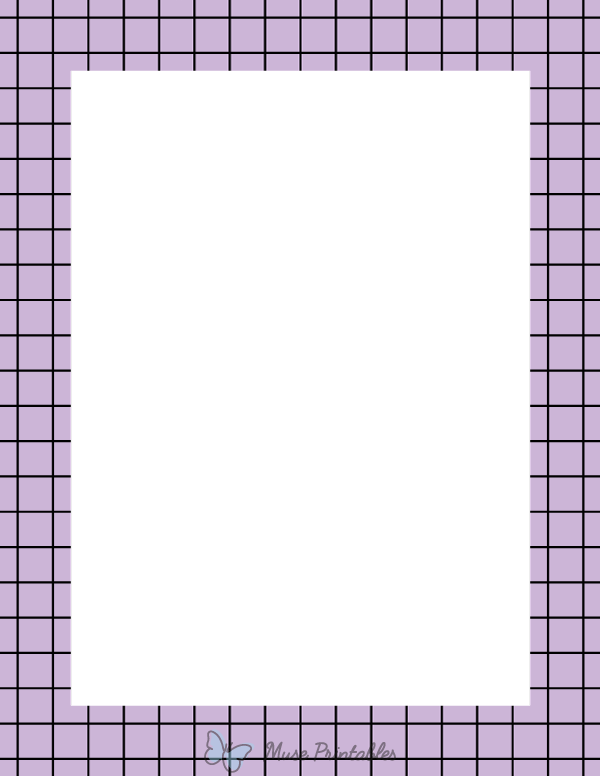 Black and Lavender Graph Check Border