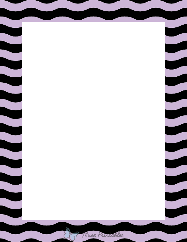 Black and Lavender Wavy Stripe Border