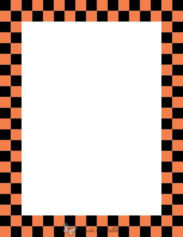 Black and Orange Checkered Border