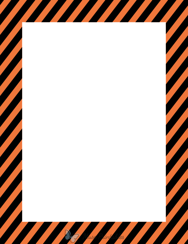 Black And Orange Diagonal Striped Border